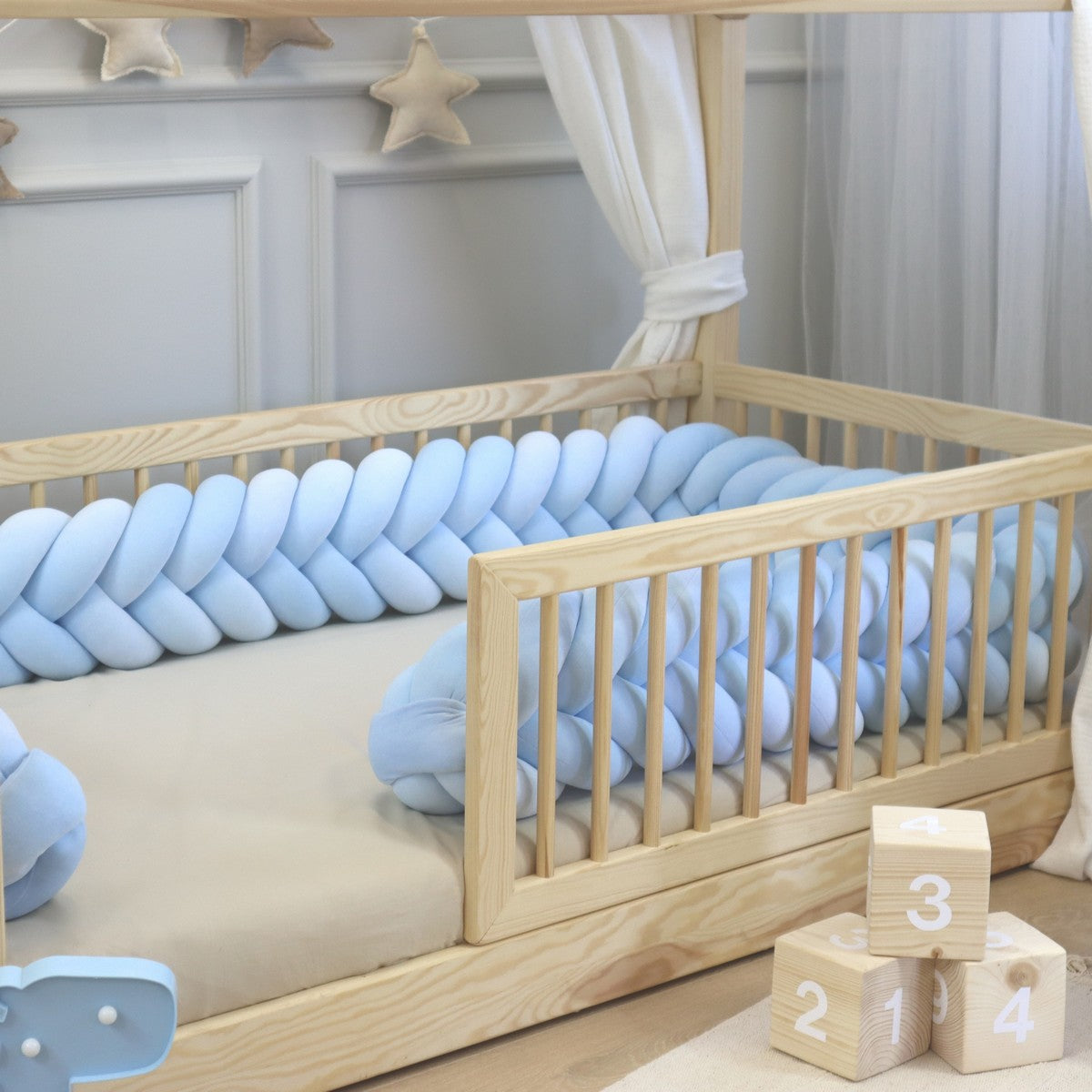 Ochraniacz do łóżeczka warkocz kłos Baby Blue Velvet