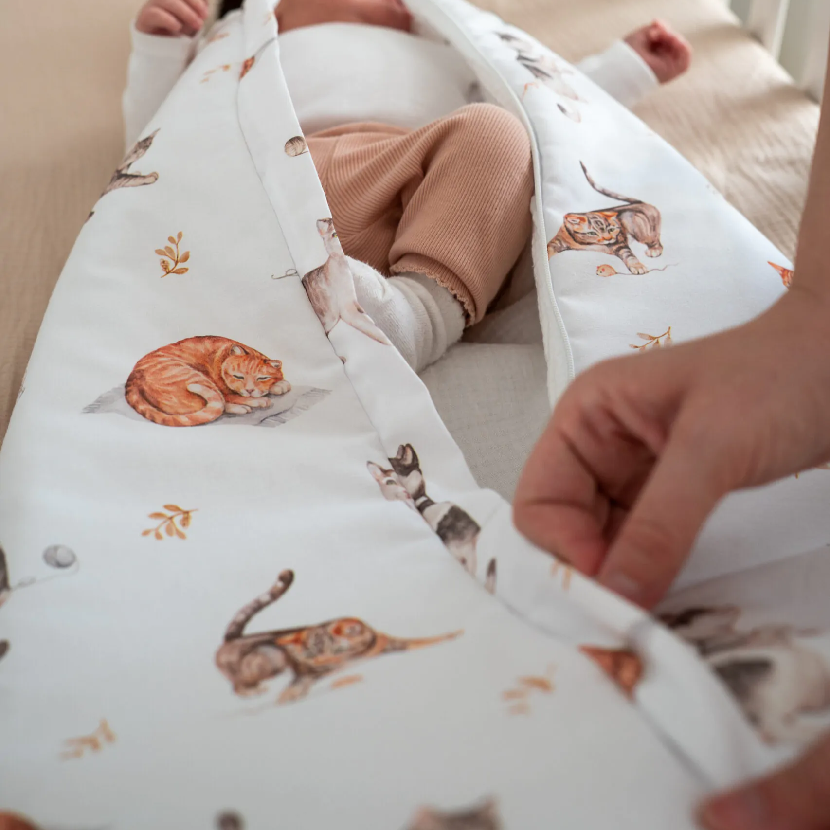 Śpiworek niemowlęcy 0,5 TOG | Kotki
